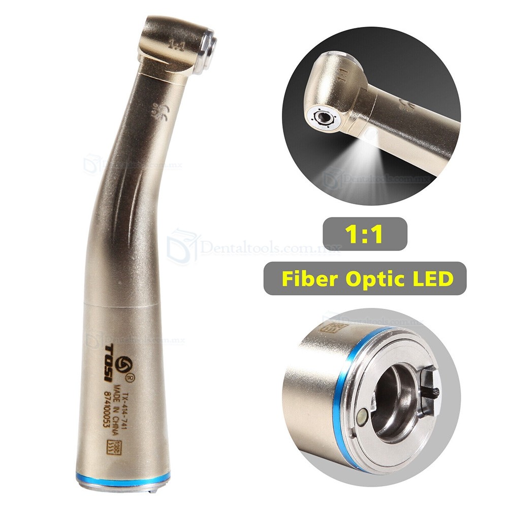 TOSI TX-414-741 Contra&aacute;ngulo dental 1:1 tipo E con fibra &oacute;ptica